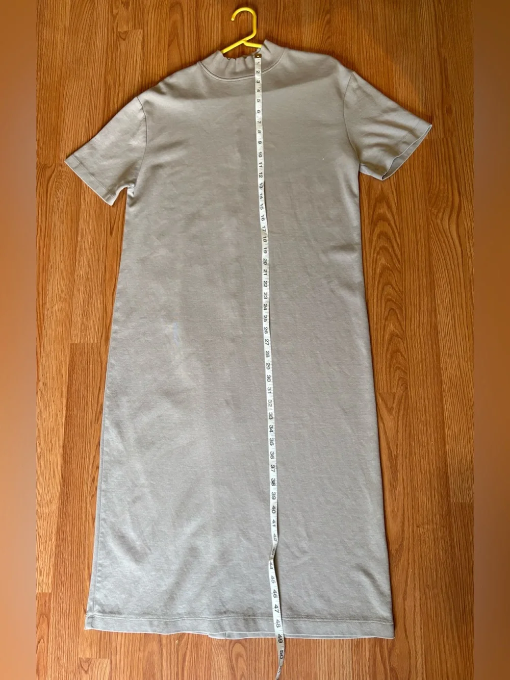 Zara Ribbed Crewneck Dress in Light Beige